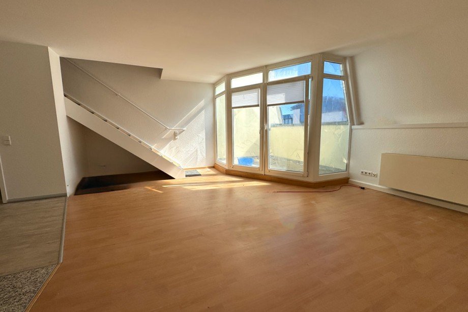 Wohnbereich Blick Balkon Maisonettewohnung Lutherstadt Wittenberg